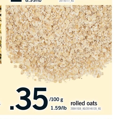 ROLLED OATS, 1.59/lb