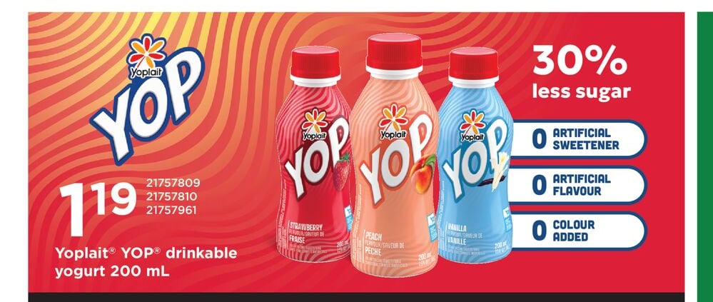 YOPLAIT® YOP® DRINKABLE YOGURT, 200 ML