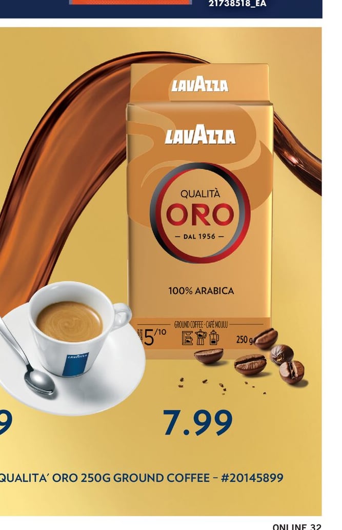 LAVAZZA® QUALITÀ ORO 250G GROUND COFFEE