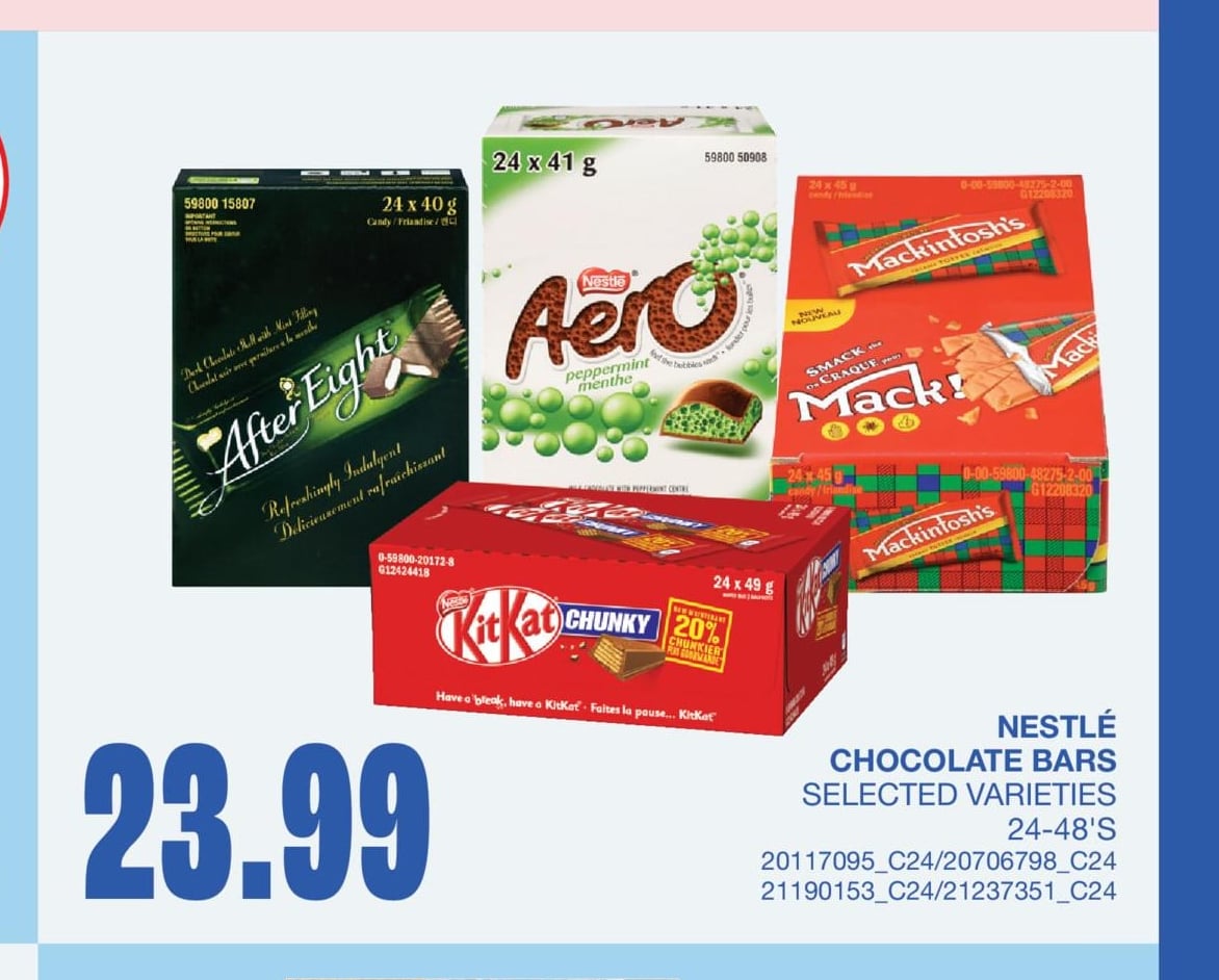 NESTLÉ CHOCOLATE BARS, 24-48'S