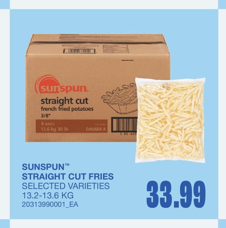 STRAIGHT CUT FRIES, 13.2-13.6 KG
