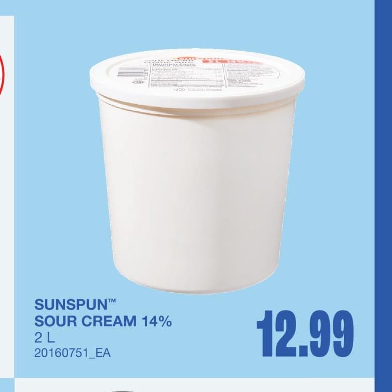 SUNSPUN™ SOUR CREAM 14%, 2 L
