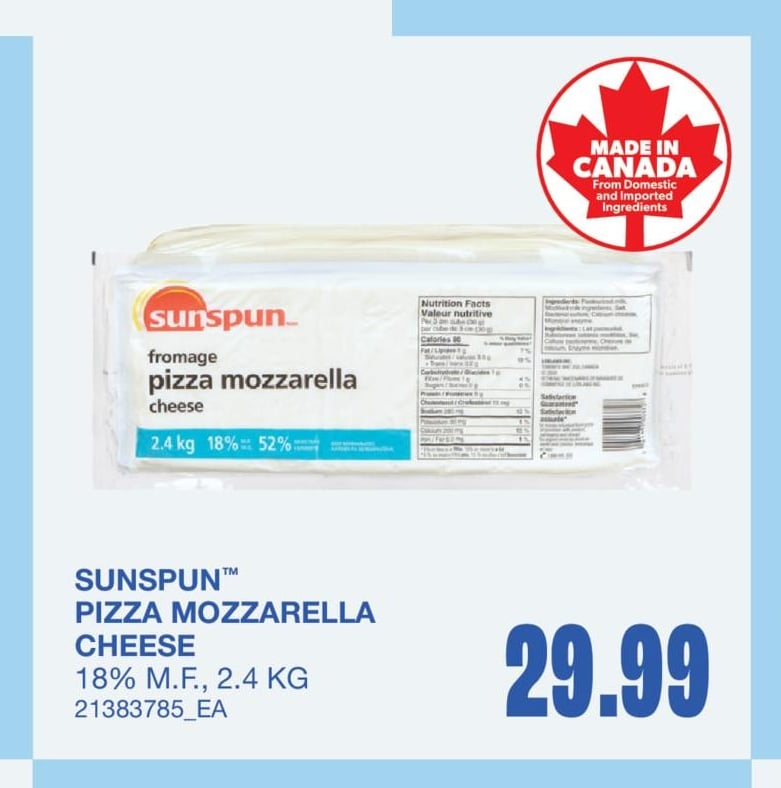 PIZZA MOZZARELLA CHEESE, 2.4 KG · p5