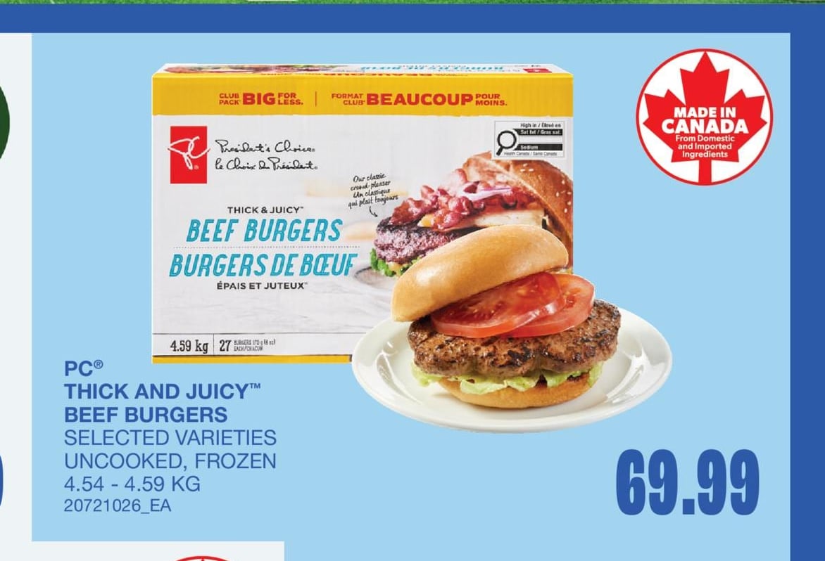 THICK AND JUICY™ BEEF BURGERS, 4.54 - 4.59 KG