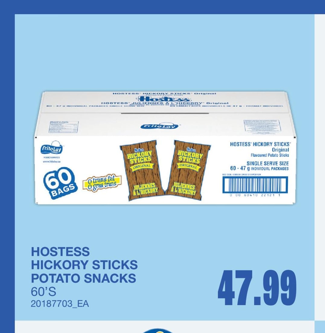 HICKORY STICKS POTATO SNACKS, 60'S