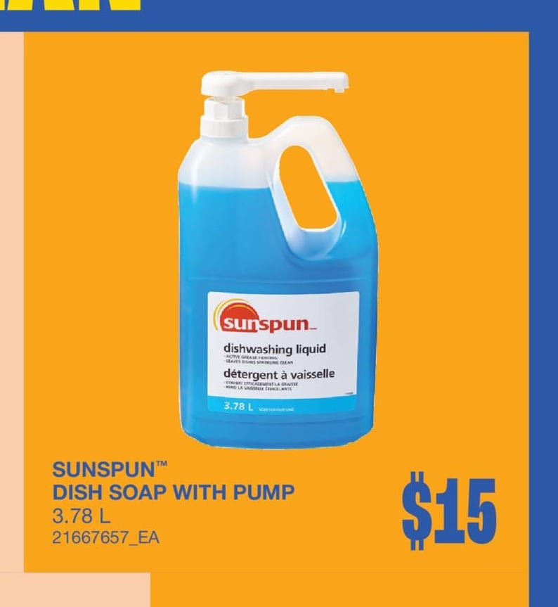 SUNSPUN™ DISH SOAP WITH PUMP, 3.78 L