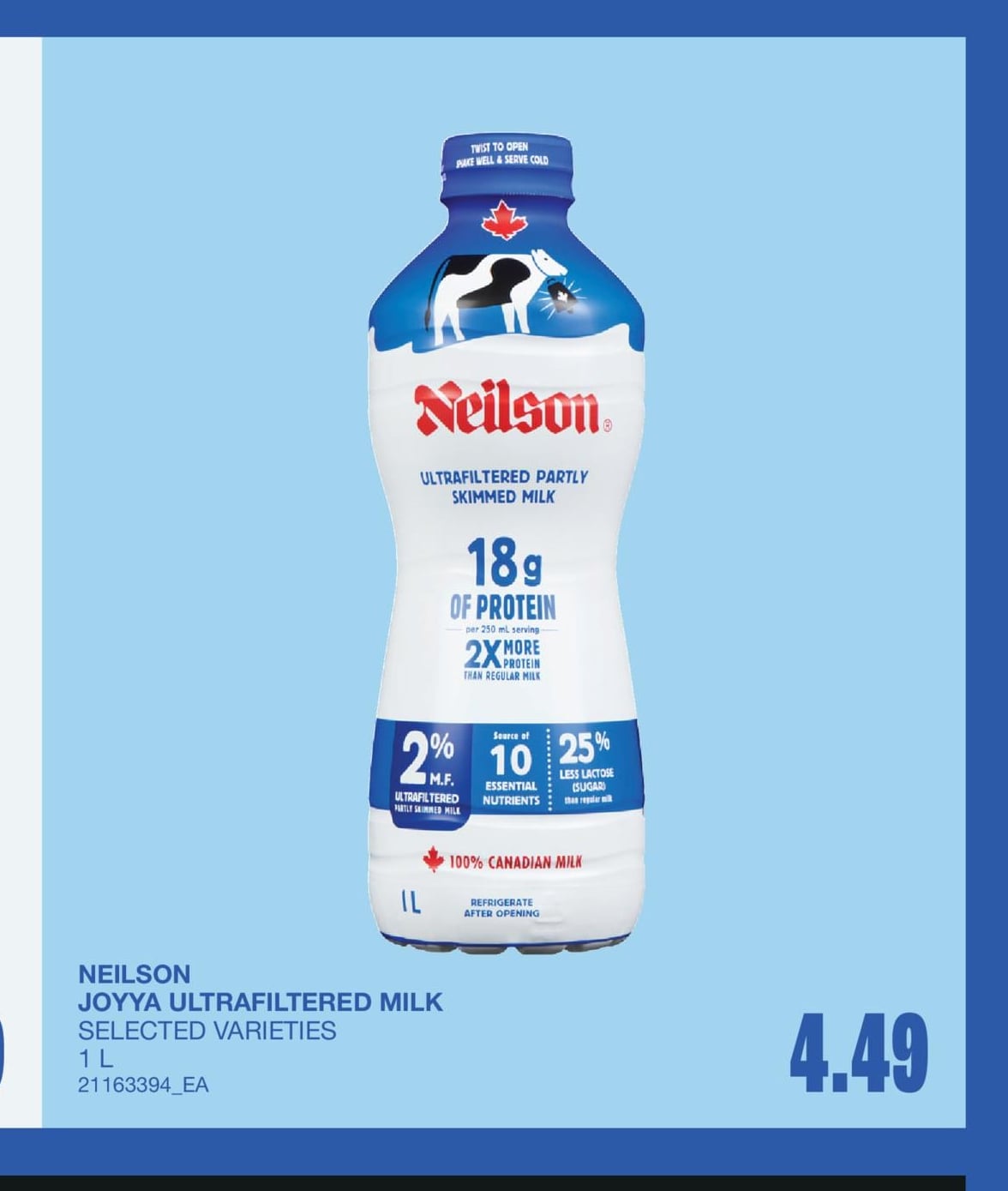 JOYYA ULTRAFILTERED MILK, 1 L