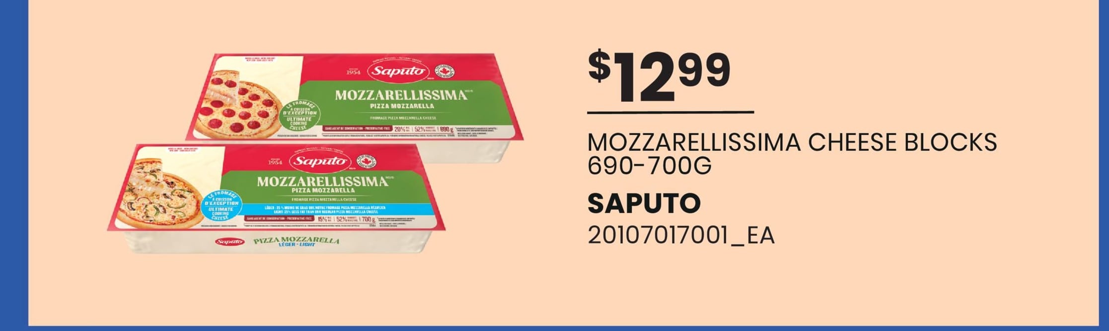 MOZZARELLISSIMA CHEESE BLOCKS, 690-700G