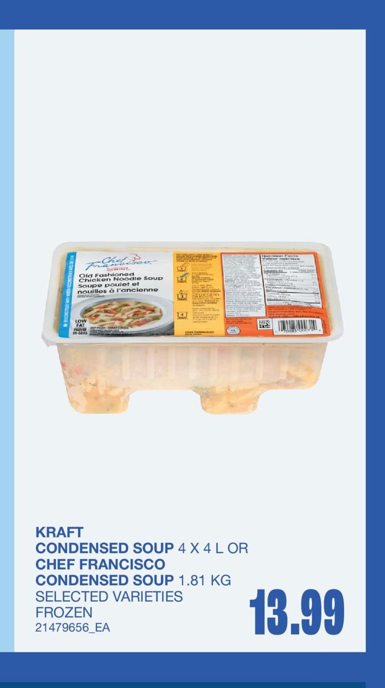 CONDENSED SOUP 4 X 4 L OR CHEF FRANCISCO CONDENSED SOUP, 1.81 KG