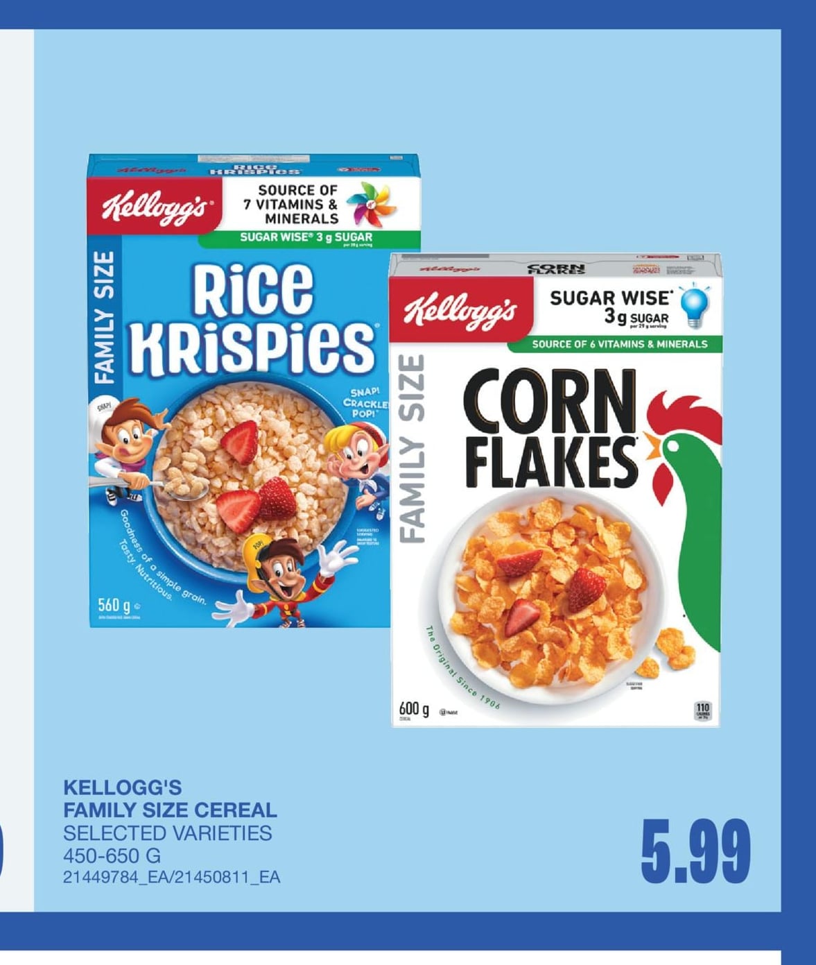 FAMILY SIZE CEREAL, 450-650 G