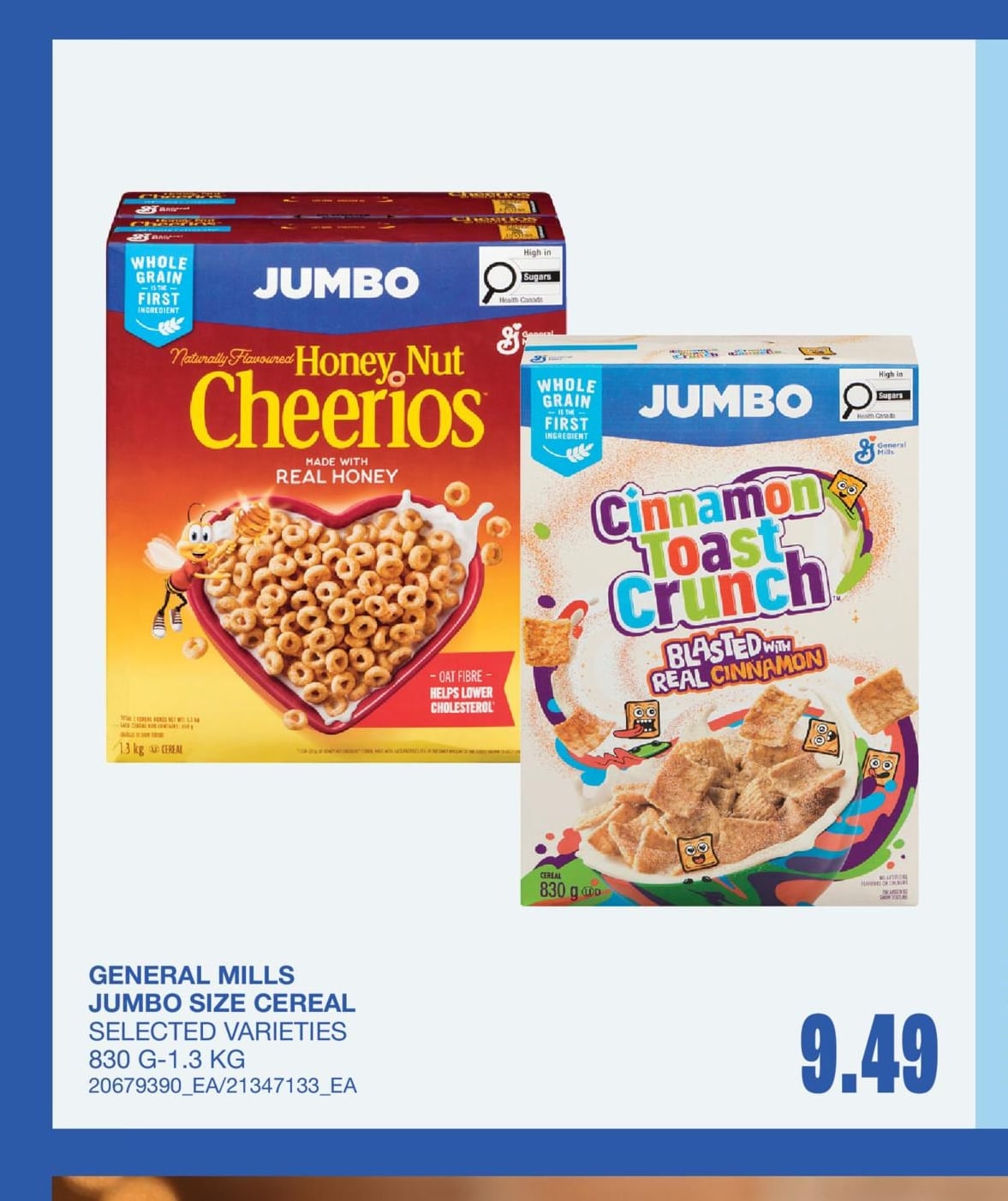 JUMBO SIZE CEREAL, 830 G-1.3 KG