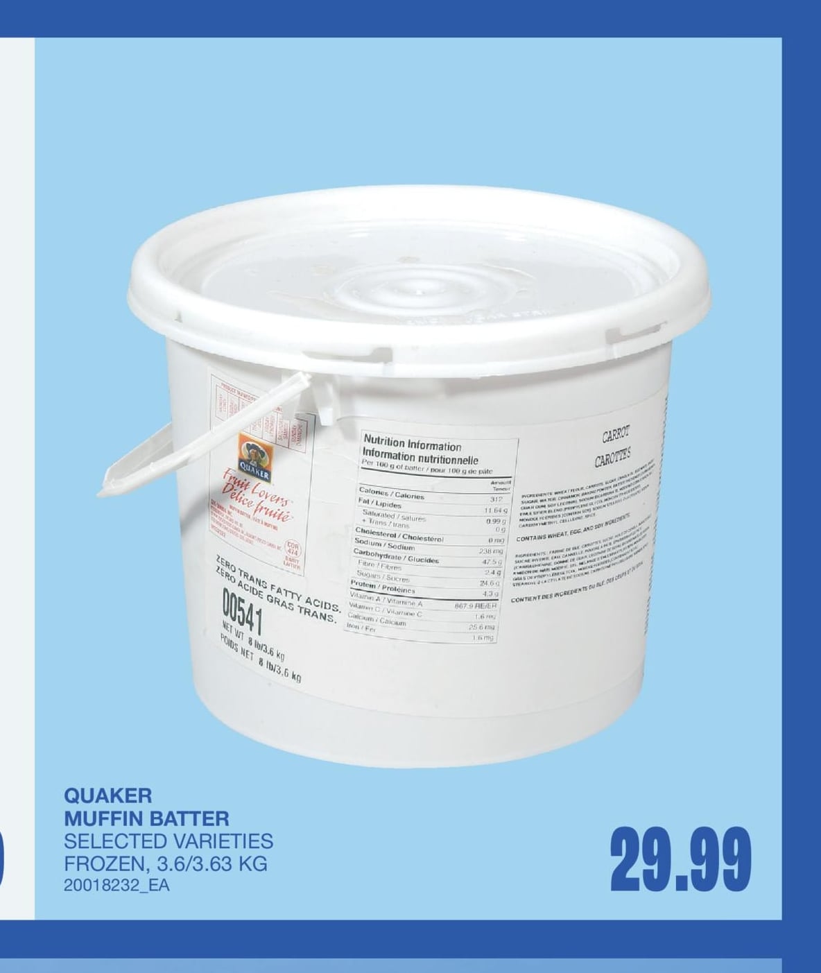 MUFFIN BATTER, 3.6/3.63 KG