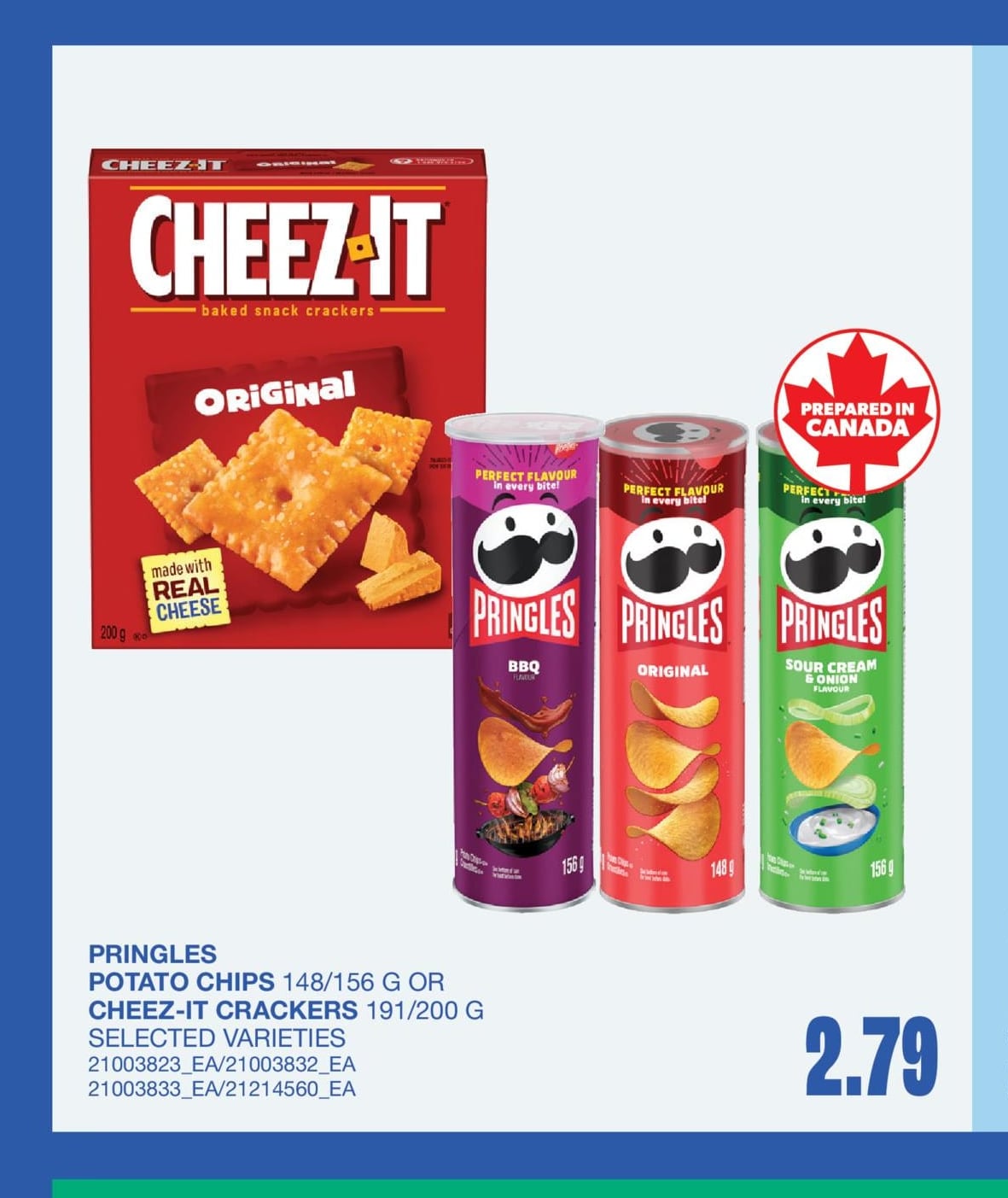 POTATO CHIPS 148/156 G OR CRACKERS, 191/200 G