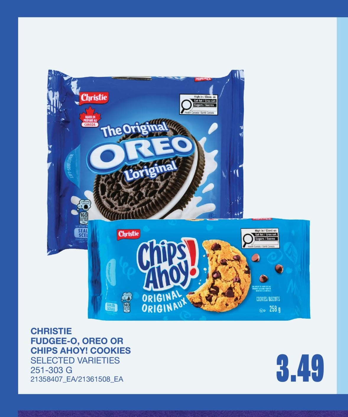 FUDGEE-O, OREO OR CHIPS AHOY! COOKIES, 251-303 G