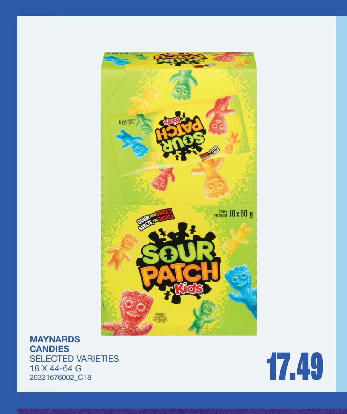 MAYNARDS CANDIES SELECTED VARIETIES, 18 X 44-64 G