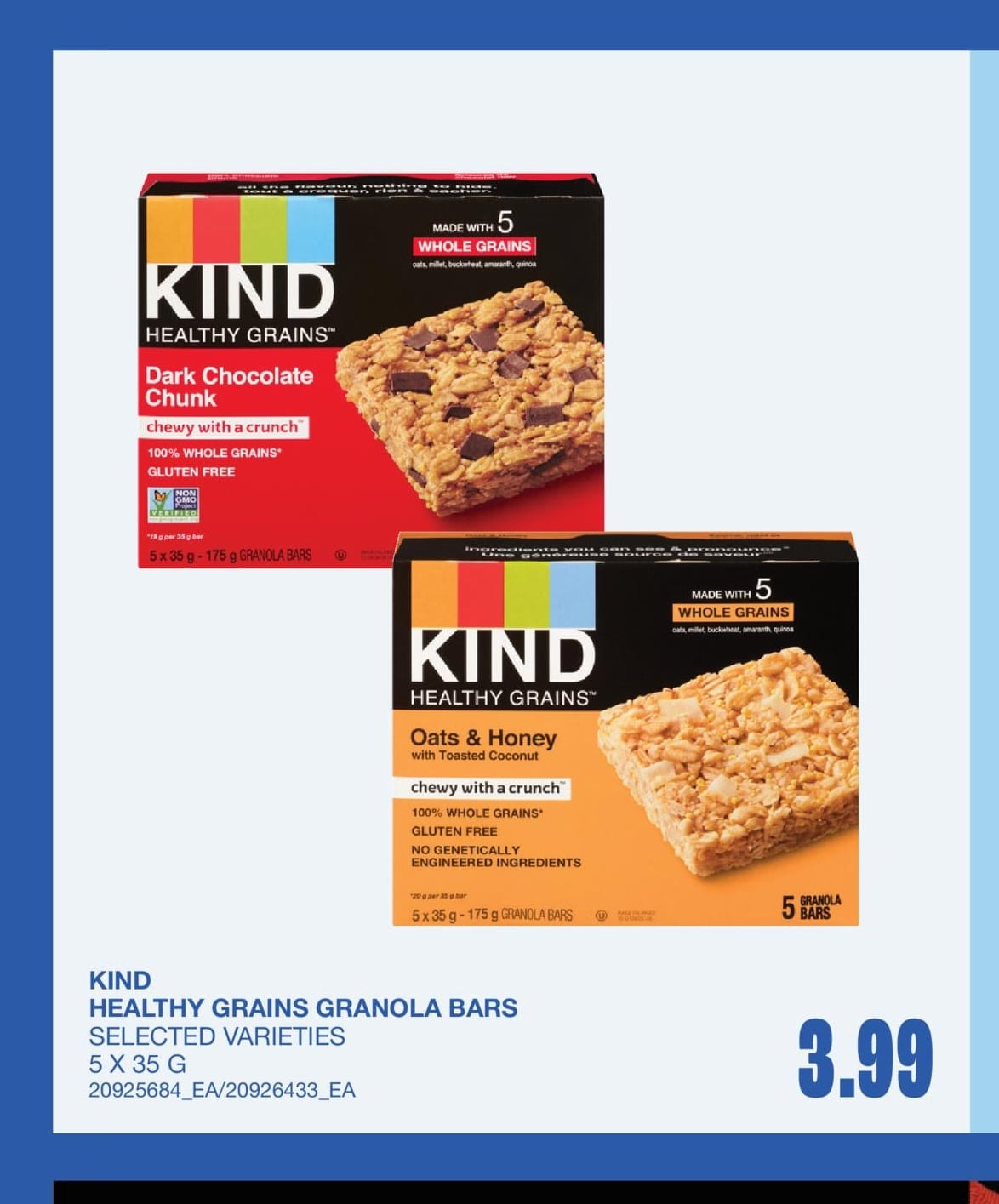 HEALTHY GRAINS GRANOLA BARS, 5 X 35 G