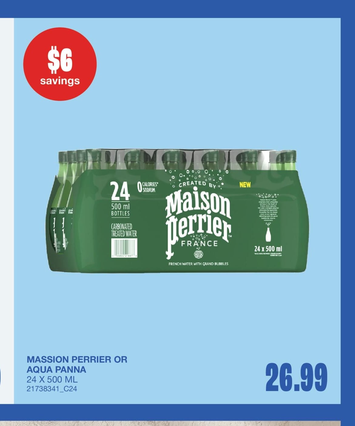 MASSION PERRIER OR AQUA PANNA, 24 x 500 ML