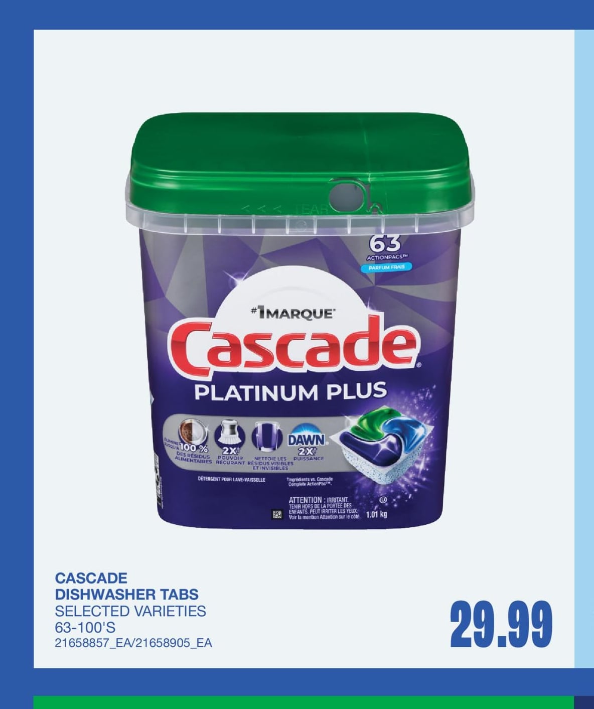 DISHWASHER TABS, 63-100'S
