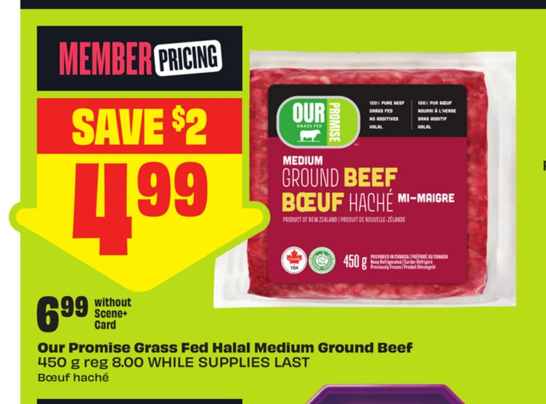 Our Promise Grass Fed Halal Medium Ground Beef 450 g