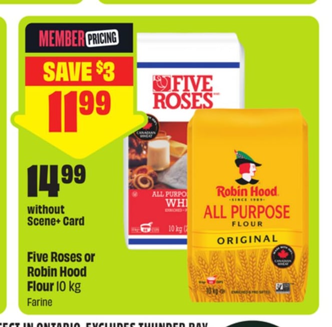 Five Roses or Robin Hood Flour 10 kg