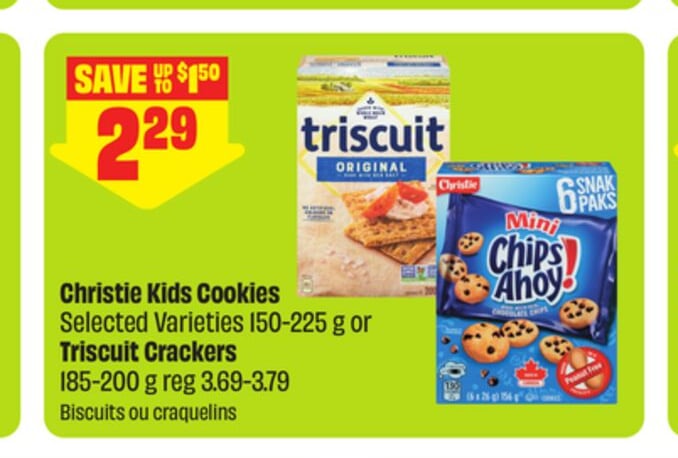 Christie Kids Cookies Selected Varieties 150-225 g or Triscuit Crackers 185-200 g