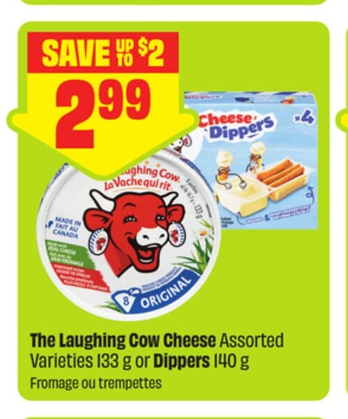 The Laughing Cow Cheese Assorted Varieties (33 g) or Dippers (40 g)