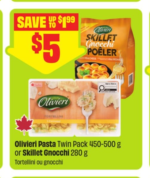 Olivieri Pasta Twin Pack 450-500 g or Skillet Gnocchi 280 g