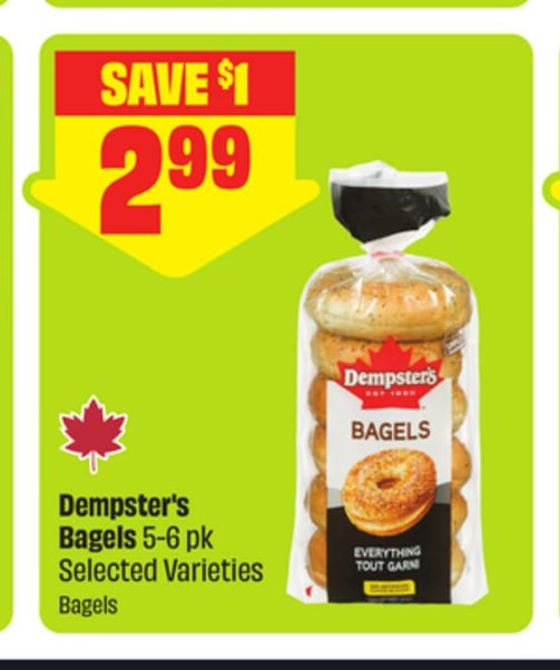 Dempster's Bagels 5-6 pk Selected Varieties
