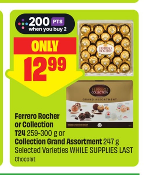 Ferrero Rocher or Collection T24 259-300 g or Collection Grand Assortment 247 g Selected Varieties