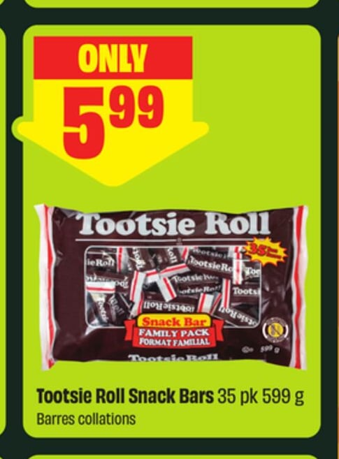 Tootsie Roll Snack Bars 35 pk 599 g