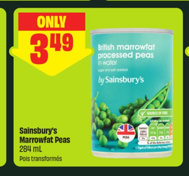 Sainsbury's Marrowfat Peas 284 mL