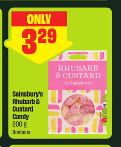 Sainsbury's Rhubarb & Custard Candy 200 g