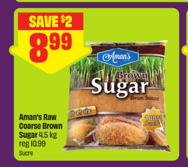 Aman's Raw Coarse Brown Sugar 4.5 kg - FreshCo Diwali