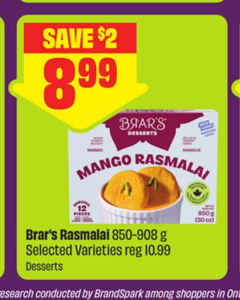 Brar's Rasmalai 850-908 g Selected Varieties - FreshCo Diwali