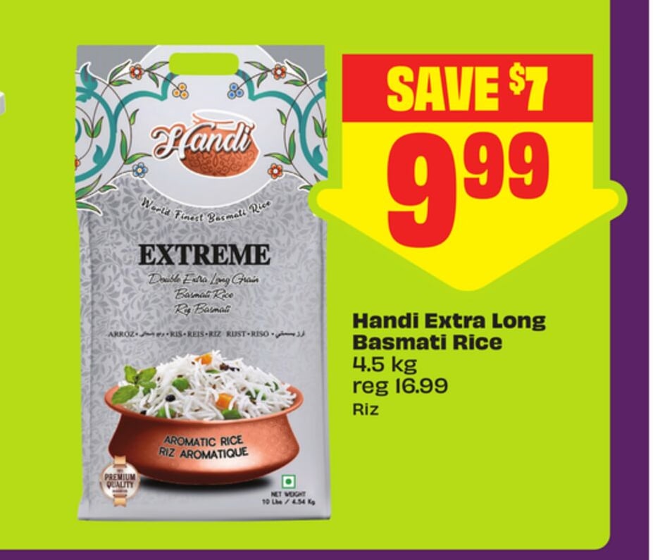Handi Extra Long Basmati Rice 4.5 kg - FreshCo Diwali