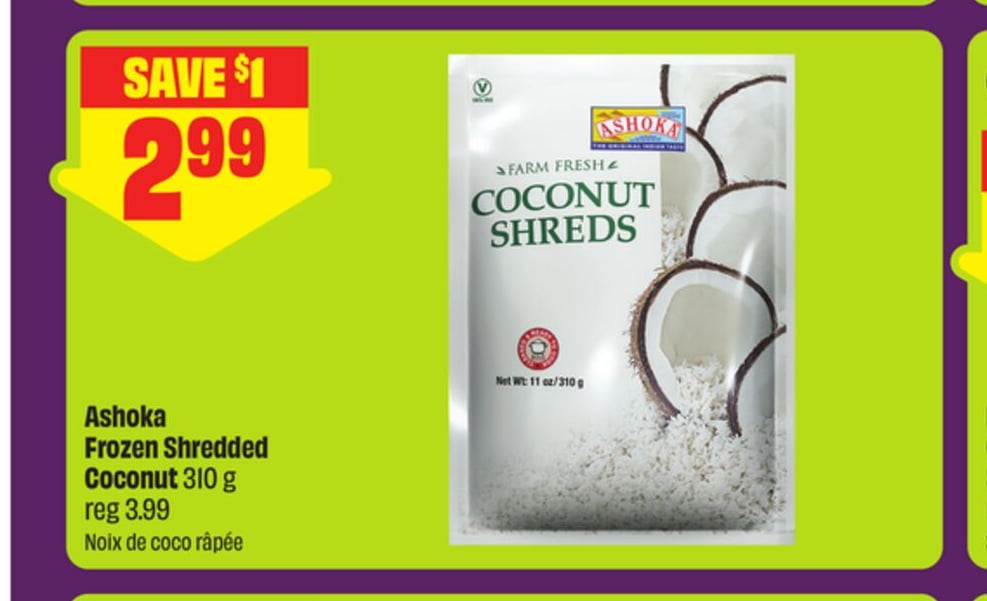 Ashoka Frozen Shredded Coconut 310 g - FreshCo Diwali