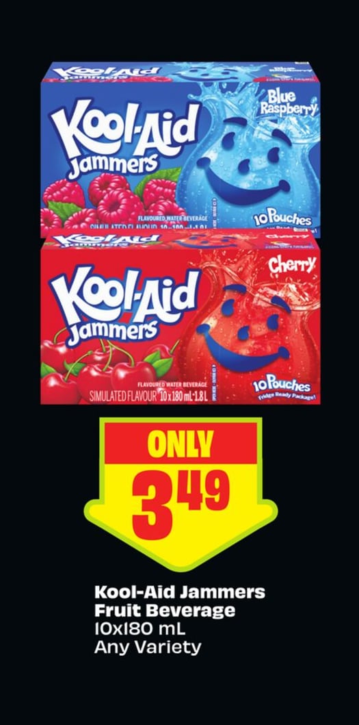 Kool-Aid Jammers Fruit Beverage 10x180 mL Any Variety