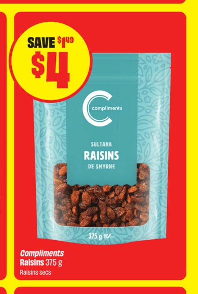 Compliments Raisins 375 g