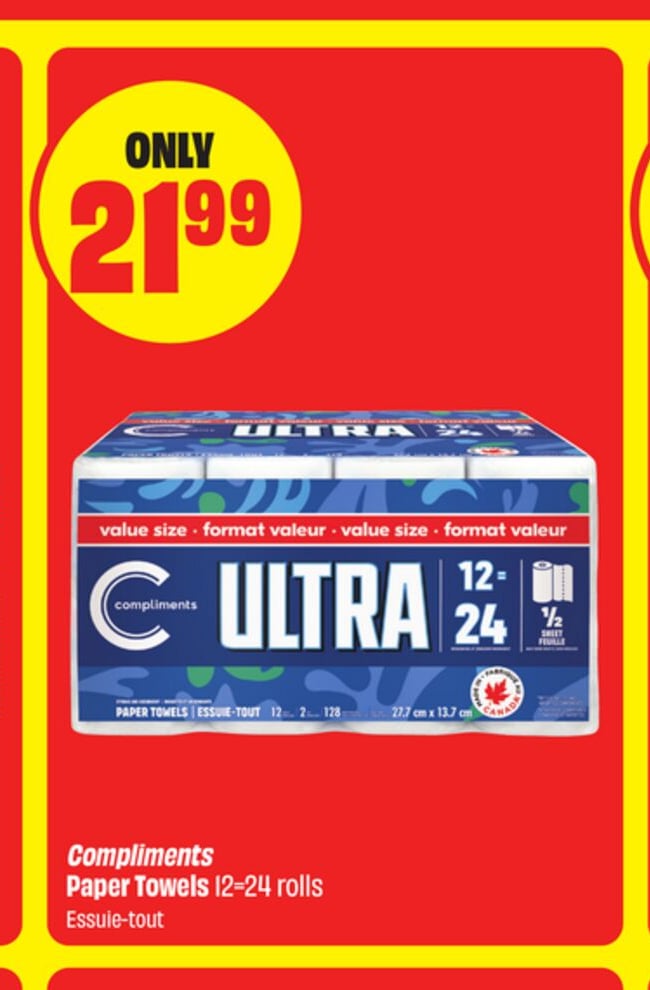 Compliments Paper Towels 12-24 rolls