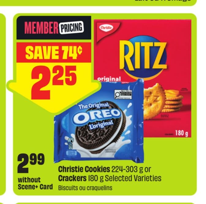 Christie Cookies 224-303 g or Crackers 180 g