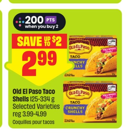 Old El Paso Taco Shells 125-334 g Selected Varieties