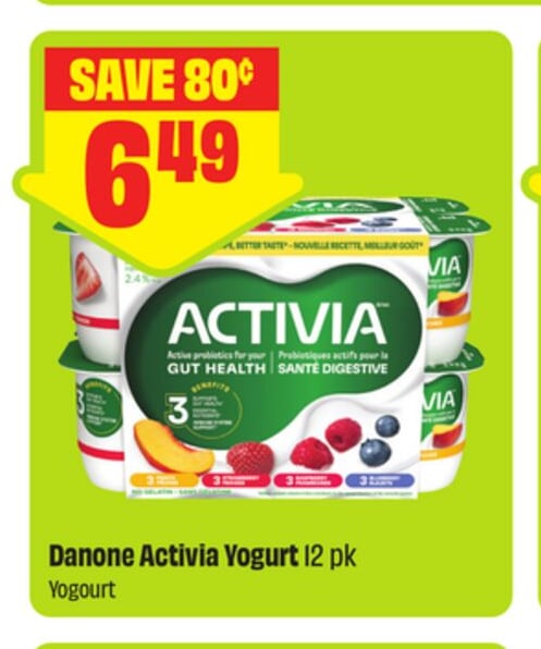 Danone Activia Yogurt 12 pk