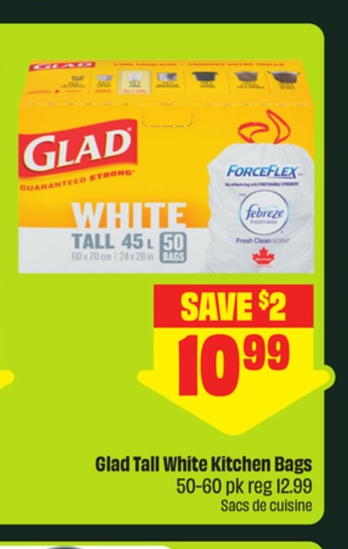 Glad Tall White Kitchen Bags