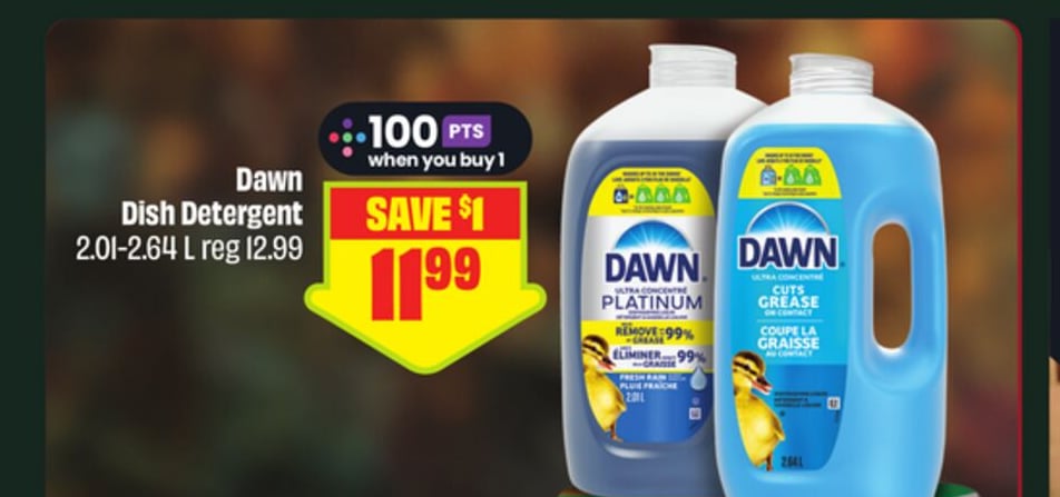 Dawn Dish Detergent 2.01-2.64 L