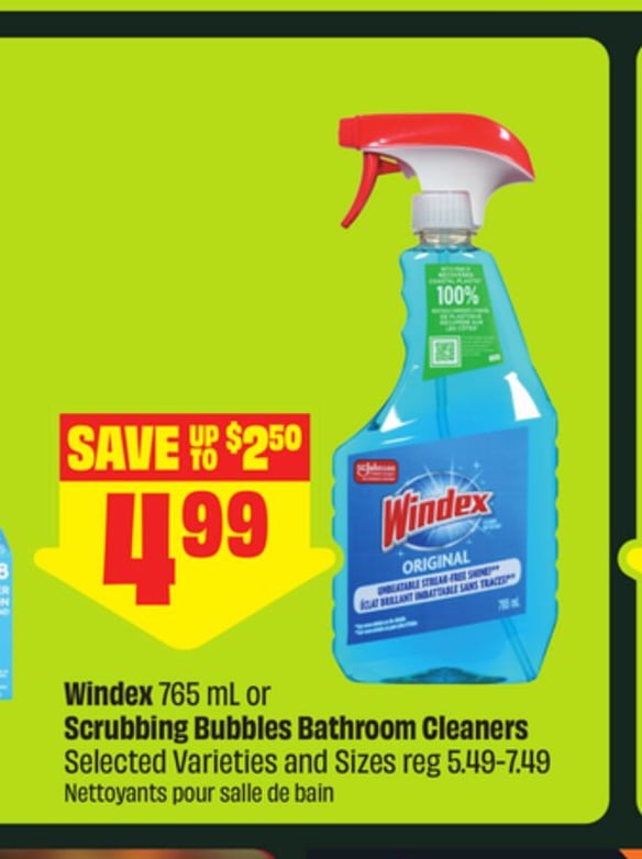 Windex 765 mL or Scrubbing Bubbles Bathroom Cleaners Selected Varieties and Sizes