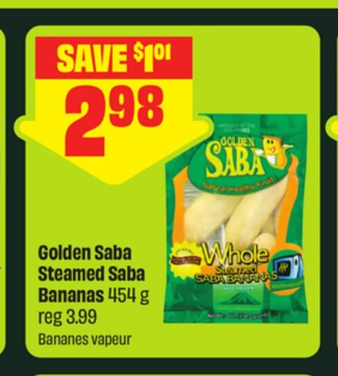 Golden Saba Steamed Saba Bananas