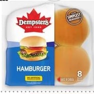 DEMPSTER'S WHITE, WHOLE WHEAT BREADS, HOT DOG, HAMBURGER BUNS OR D'ITALIANO BREADS OR ROLLS