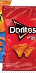 CHEETOS SNACKS, DORITOS TORTILLA OR RUFFLES CHIPS