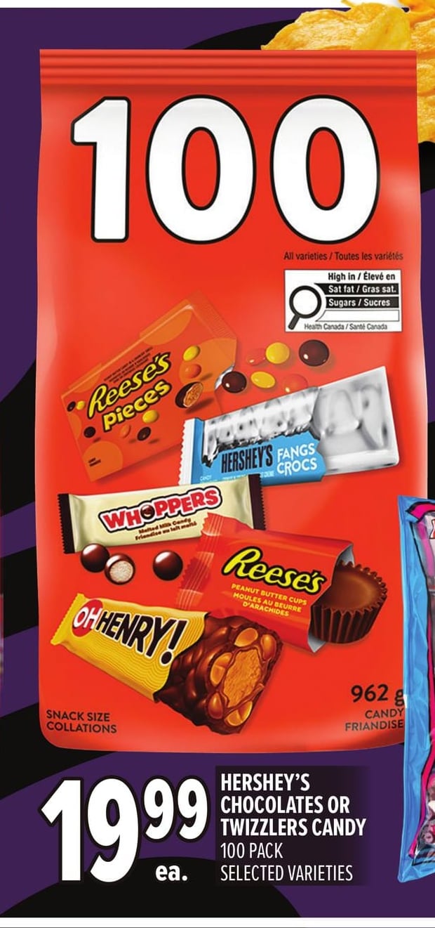 HERSHEY'S CHOCOLATES OR TWIZZLERS CANDY