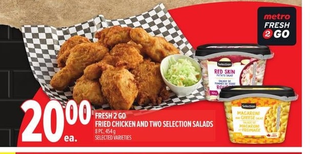 FRESH 2 GO FRIED CHICKEN AND TWO SELECTION SALADS